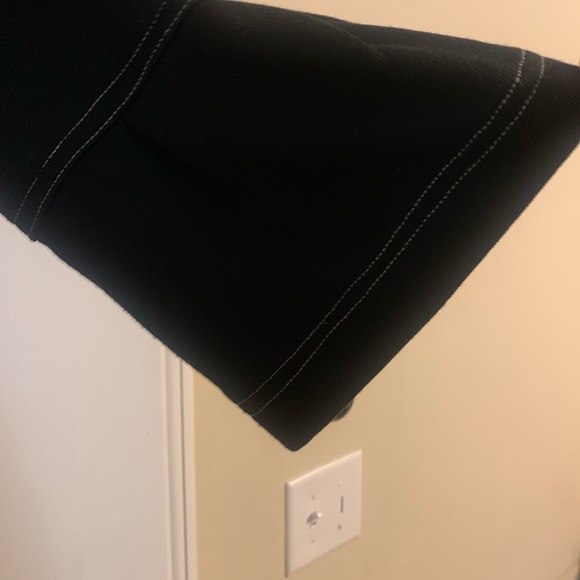 Retro Vintage Luii Black Bell Sleeve Coat with White Stitching Size L - Picture 4 of 6